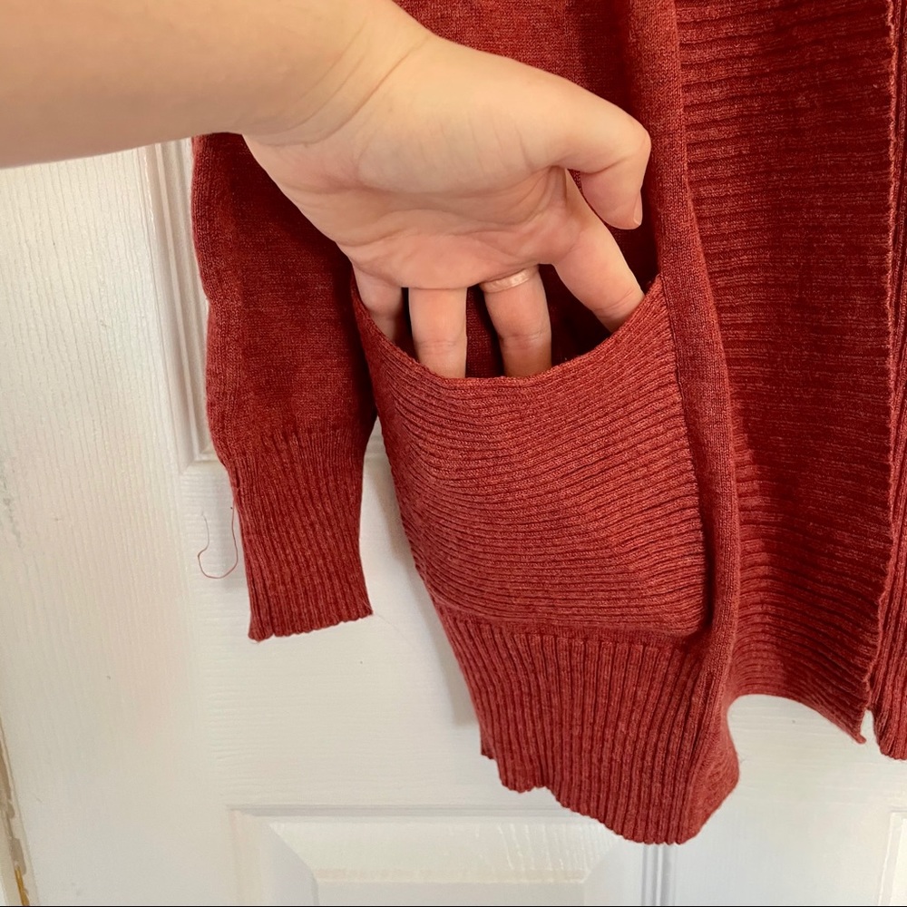 Natural Reflections Rust Red Open Knit Cardigan - image 2